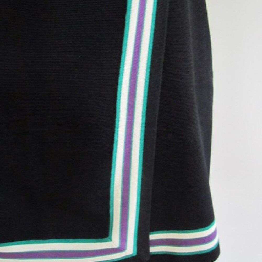 Sandro Paris Elodie Striped Crossover Skirt Noir Stripe Sz M = 2 - Picture 5 of 16